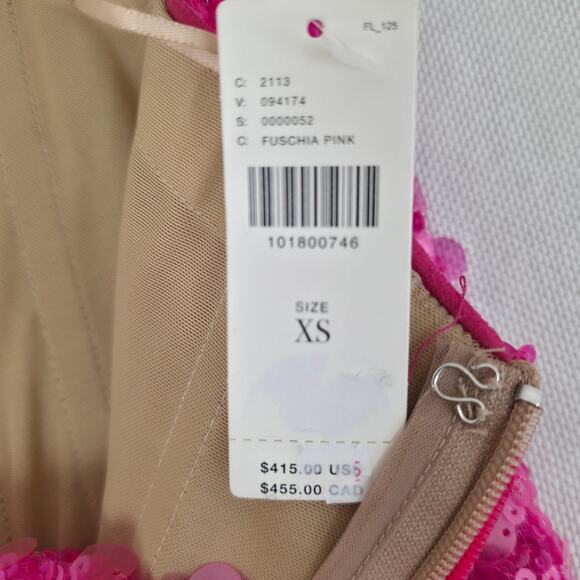 HELSI Fuchsia Pink Strapless Mimi Mini Sequin Dress Sz XS NWT - Picture 9 of 10